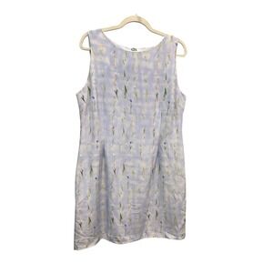 100% Silk Floral Dress Blue Minimalist Cottagecore Soft Girl Elegant Tulip 14